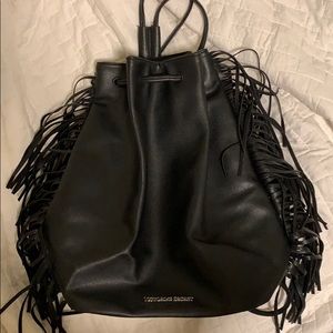 NWOT Victorias Secret Faux Leather Fringe Backpack